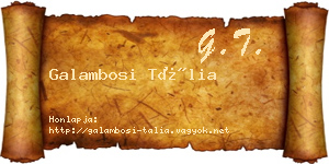 Galambosi Tália névjegykártya